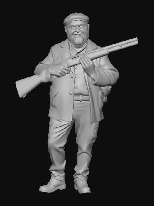 3D model for Vieux garde-chasse anglais, en surpoids et au visage rougeaud