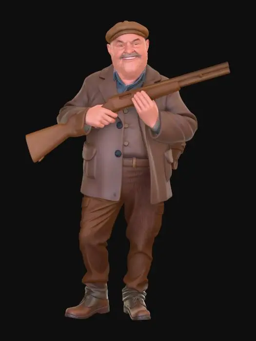 3D model for Vieux garde-chasse anglais, en surpoids et au visage rougeaud