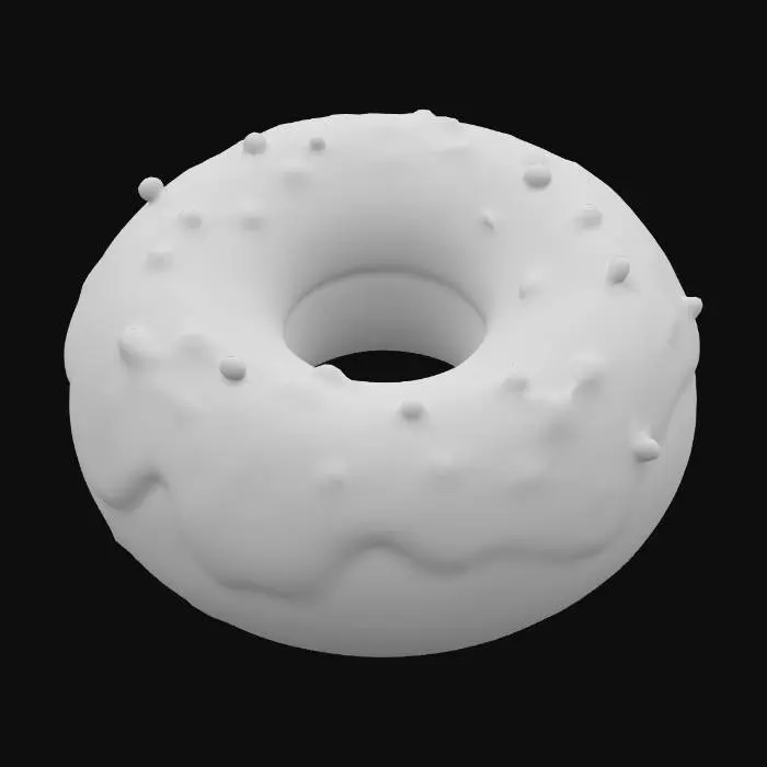 3D model for #PBR#, Ultra réaliste Donuts avec glaçage et Vermicelles en arc-en-ciel , #PBR#