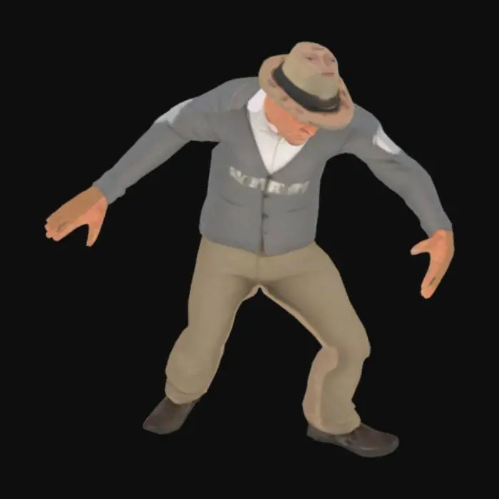 3D model for Man in T-Pose