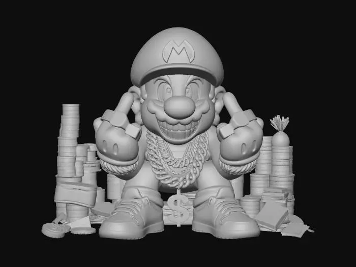 3D model for Golden Mario Dollars