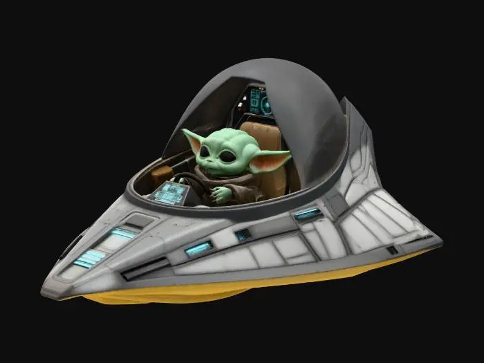 3D model for Grogu's Desert Starfighter