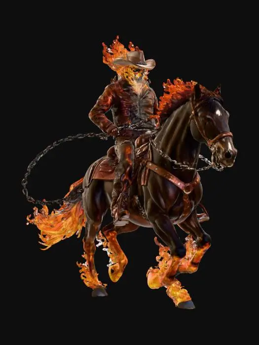 3D model for Fiery Rider in the Sunset