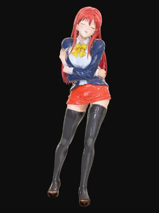 3D model for Anime Character with Red Hair