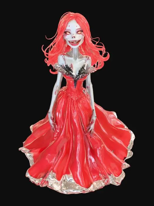 3D model for Generate a 3D pixar style of Zombie beauty contestant full body, #Halloween2025#