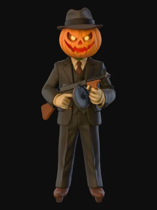 3D model for Pumpkin Mobster 1930, #Halloween2025#