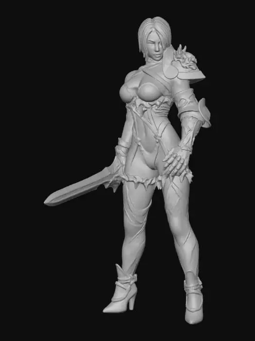 3D model for Warrior in Violet Armor