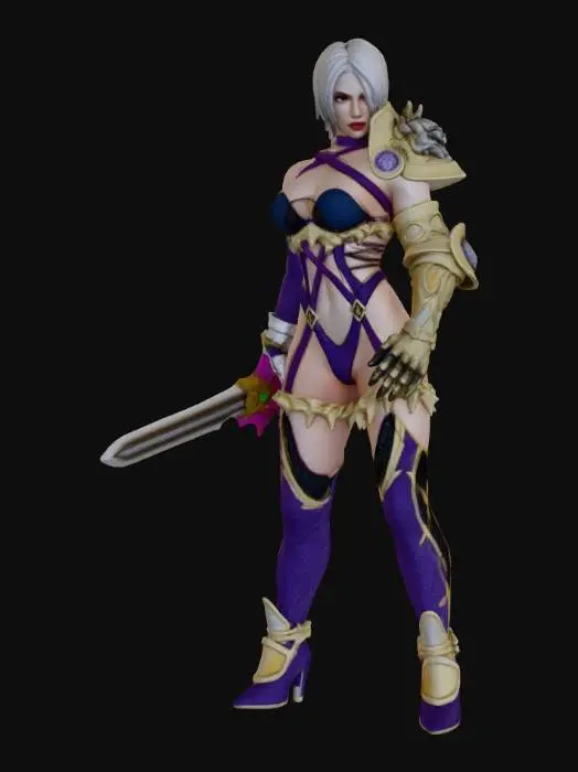 3D model for Warrior in Violet Armor