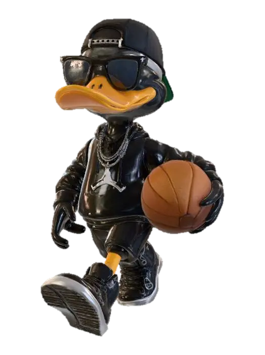 Basketball Duck Style 3D model, vytvořený pomocí AI
