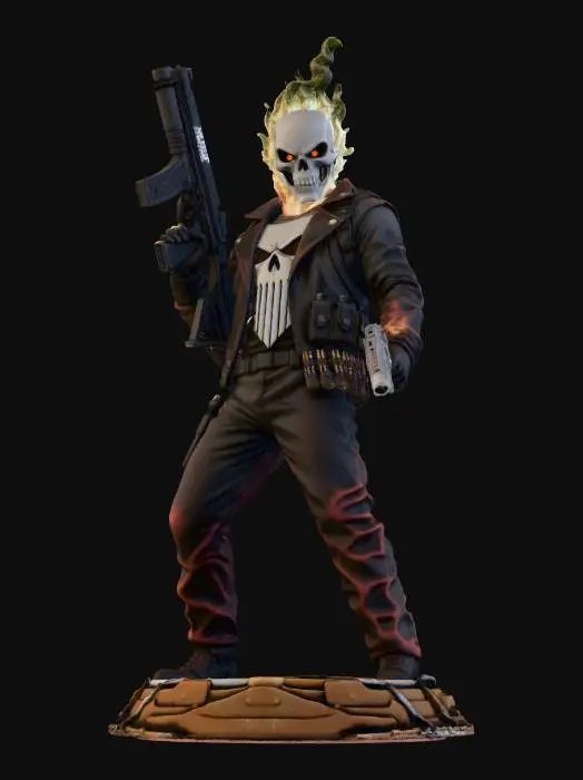 3D model for Ghost Rider Punisher as ONE