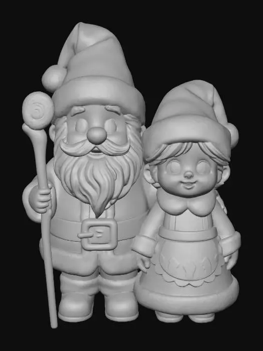 3D model for Santa and Mrs. Claus Duo, #Christmas2025#