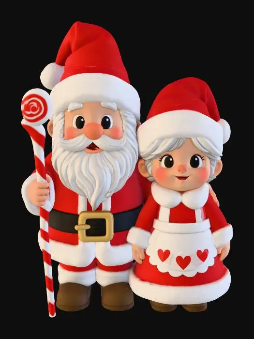 3D model for Santa and Mrs. Claus Duo, #Christmas2025#