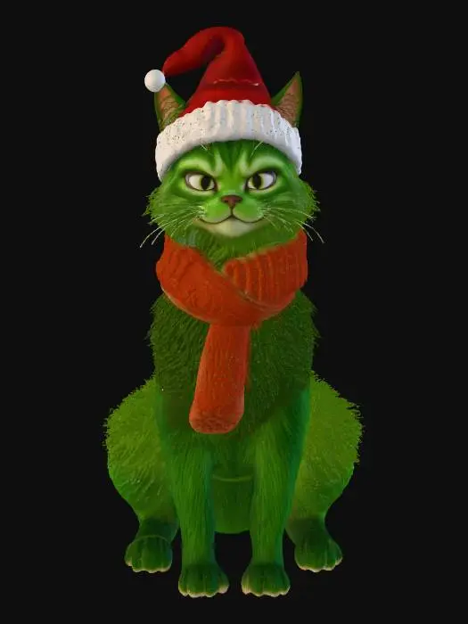 3D model for Grinchy Festive Feline, #Christmas2025#