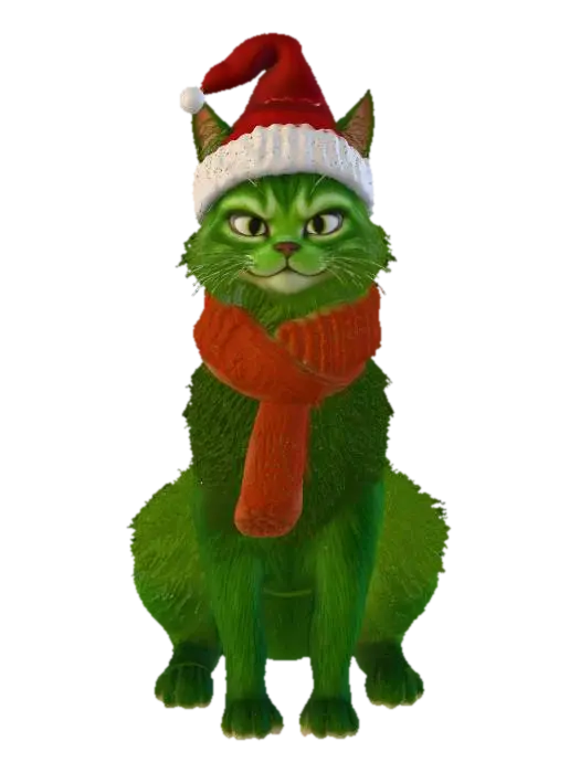 Modello 3D Grinchy Festive Feline, #Christmas2025# - Grinch, generato dall’IA