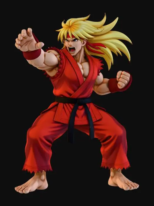 3D model for Martial Arts Fighter Ken