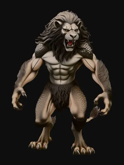 3D model for Roaring Man-Lion