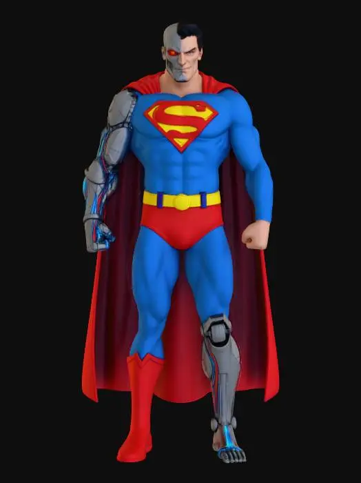 3D model for Cyborg Superhero