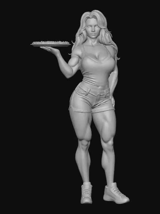 3D model for Green Waitress Hero
