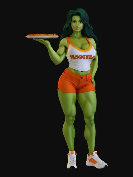 3D model for Green Waitress Hero