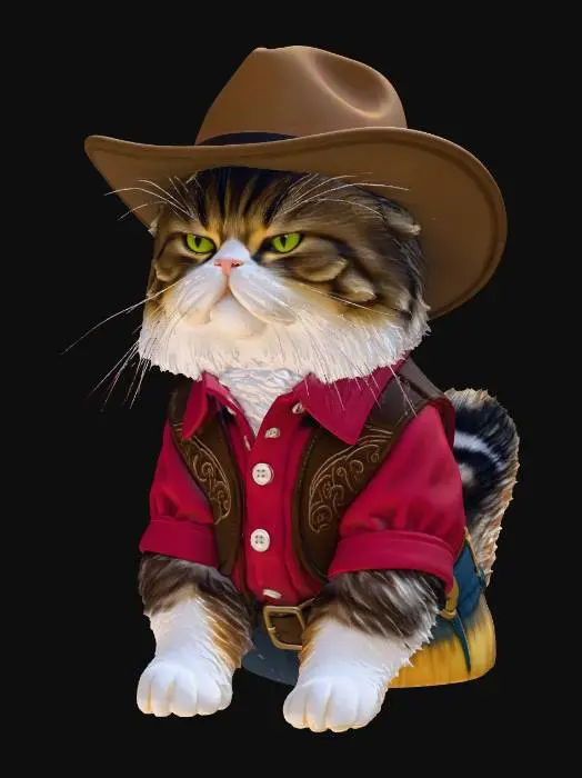3D model for Cowboy Cat