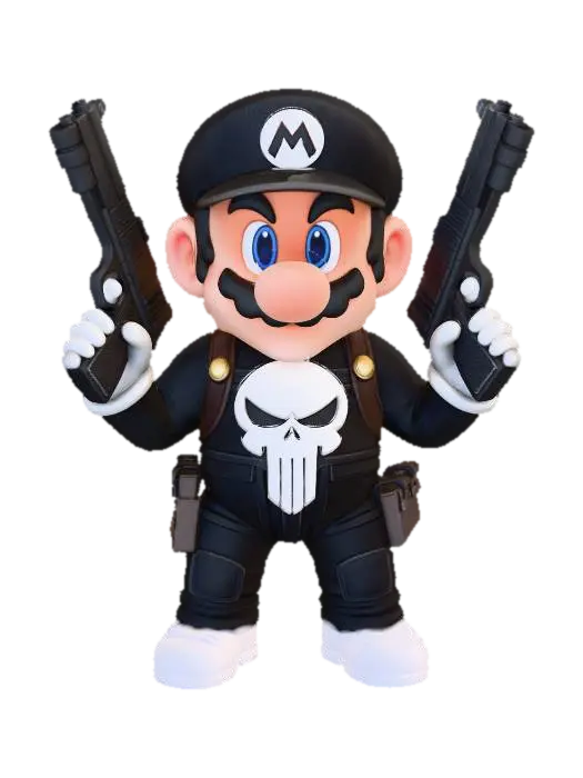 Mushroom Avenger - Guns 3D model, vytvořený pomocí AI