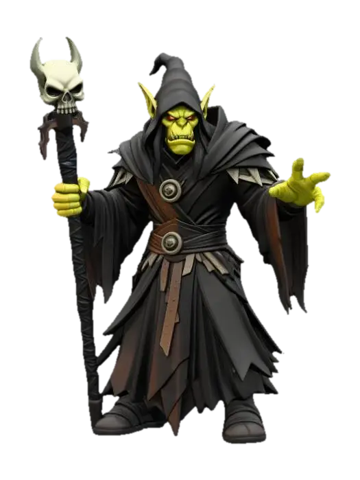 WOW Dark Sorcerer in Shadowlands - Warcraft 3D model, vytvořený pomocí AI