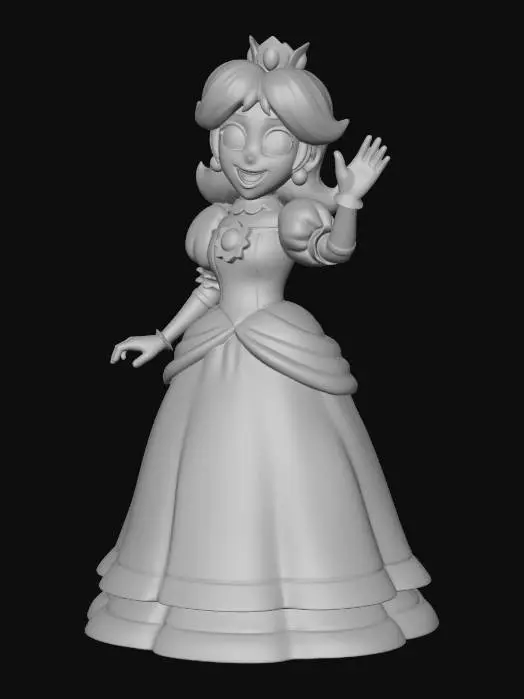 3D model for Princess Toadstool in Yellow Dress