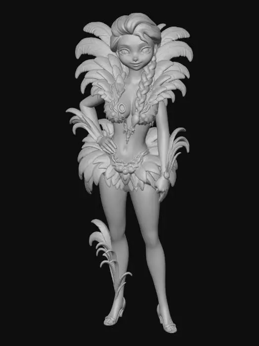 3D model for Rainbow Feather Carnival Costume