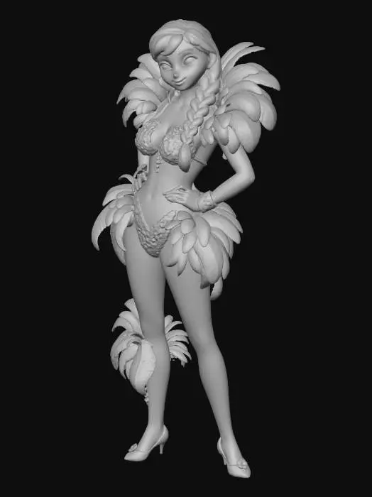 3D model for Pink Feather Showgirl