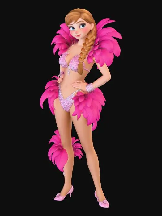 3D model for Pink Feather Showgirl