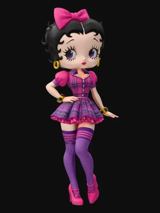 3D model for Purple Plaid Glam Doll