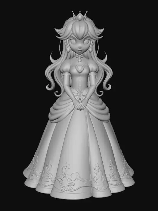 3D model for Princess Peach in a Pink Ballgown