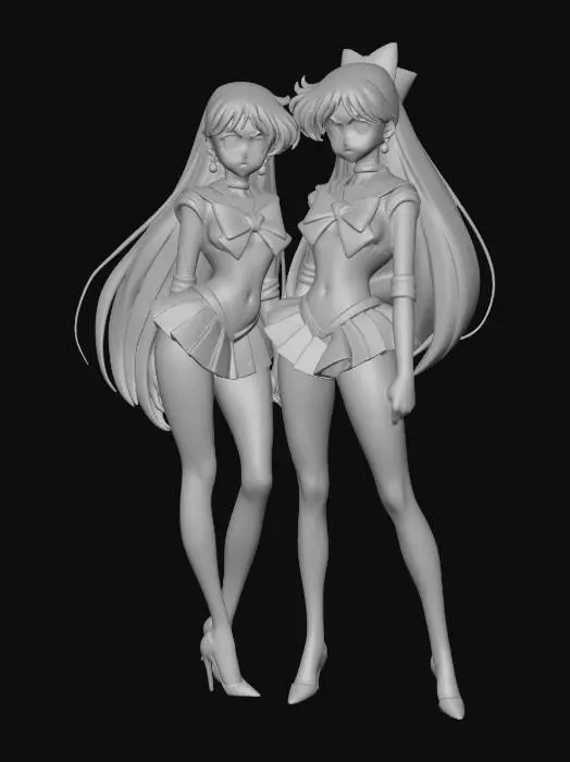 3D model for Sailor Venus and Sailor Mars in the Hallway