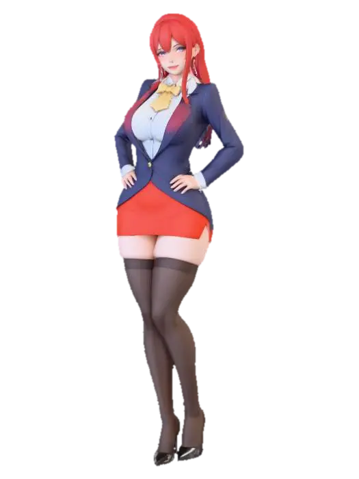 Classroom Queen in Red - Professor 3D model, vytvořený pomocí AI