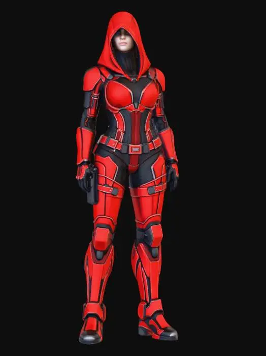 3D model for Crimson Hooded Warrior