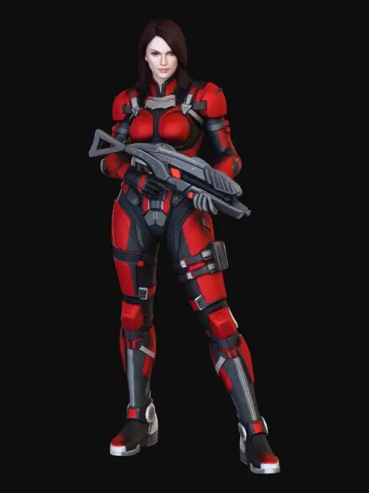 3D model for Ashley Williams Crimson Red