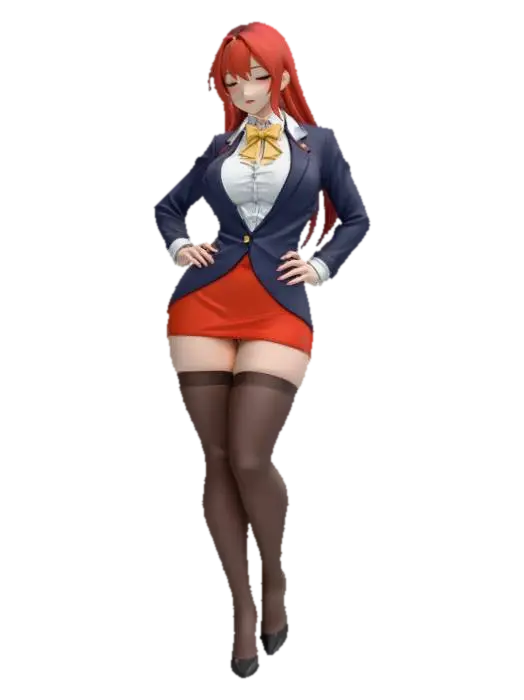 Red-Haired Professor in the Hallway 3D model, vytvořený pomocí AI