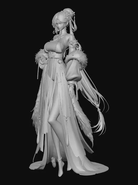 3D model for White Red Petal Empress