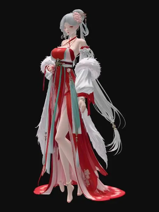 3D model for White Red Petal Empress