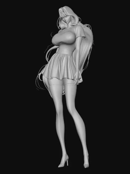 3D model for Golden Waves in a Pleated Skirt