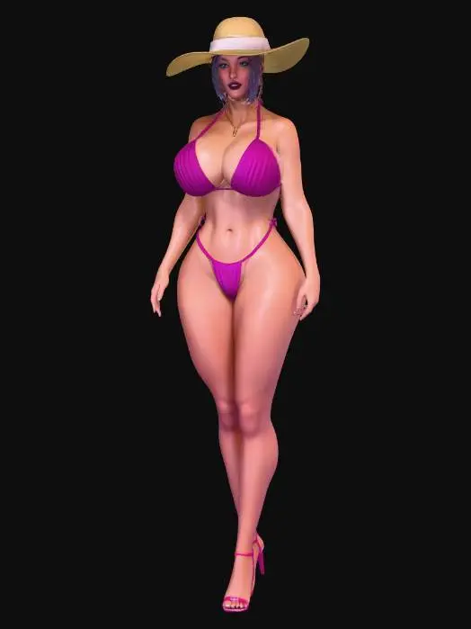 3D model for Magenta Bikini by the Sea