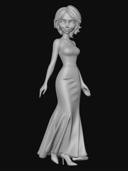 3D model for Aunt Cass Silk Evening Gown