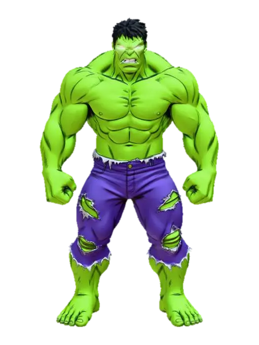 Hulk Unleashed Comix 3D model, vytvořený pomocí AI