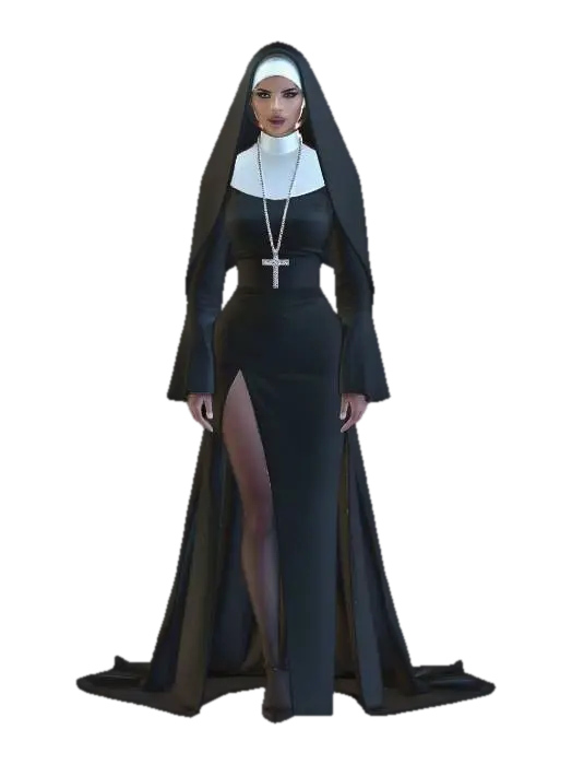 Veiled Reverence - Nun 3D model, vytvořený pomocí AI