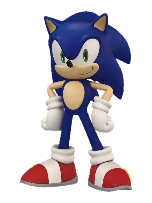 Sonic the Hedgehog Striking a Confident Pose 3D model, vytvořený pomocí AI