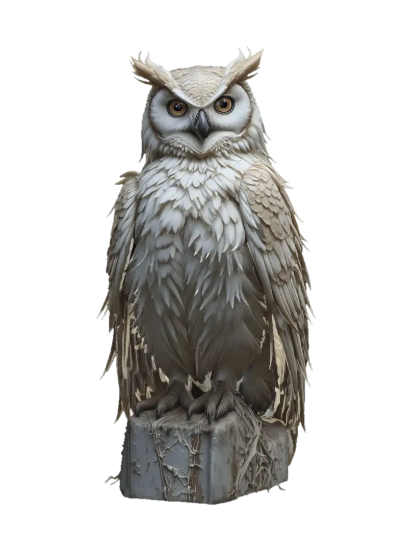 The Watchful Owl - Tag 3D model, vytvořený pomocí AI