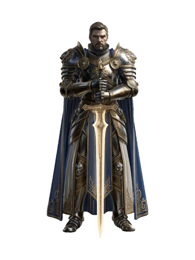 Cathedral Knight - Warcraft 3D model, vytvořený pomocí AI