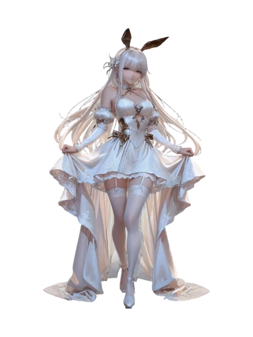 Modelo 3D de Celestial Bunny Bride - Anime, gerado por IA