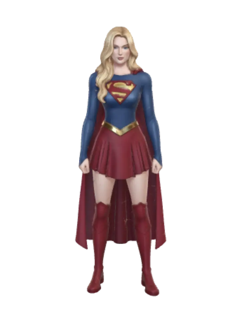 Supergirl - Dc 3D model, vytvořený pomocí AI