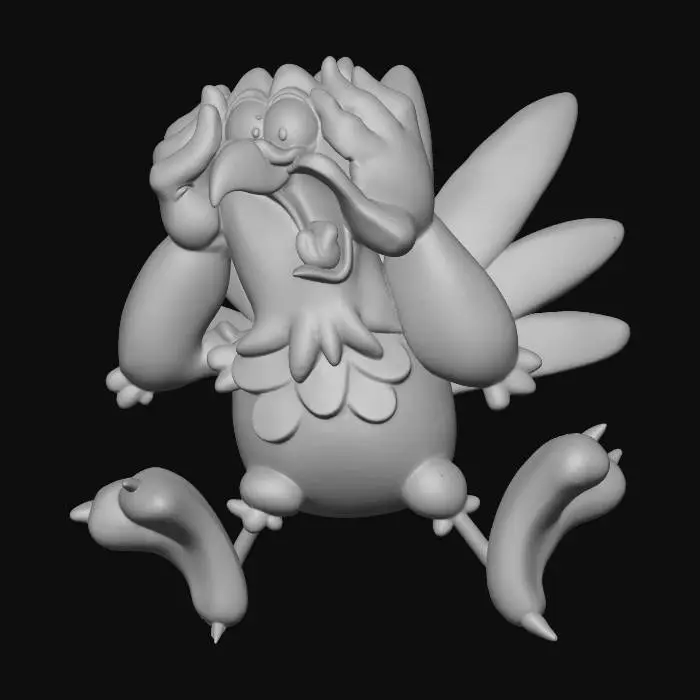3D model for Surprised Turkey Illustration, #Thanksgiving#